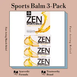 ZEN Cooling Sports Balm 3 Pack Plant-Based Botanical Formula  20 ml Each Therapy Fitness Healthy Wellness Healthcare Treatment Aromatherapy Therapeutic Solution yoga routine essential pilates  Solution plant based cooling botanical blend yoga routine gym
