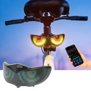 Smart LED Display Helmet Light, Matrix Pixel Screen, Animated Tail Light, Owl Design, APP Switch Animation, Bright Outdoor Cycling Gear