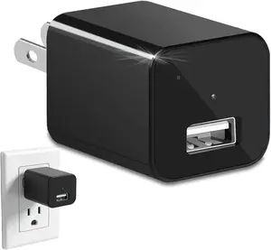 1080P Mini Camera charger for Pets 1080p Security Camera with 32G Card Night Vision and Motion Detection Plug Movie Monitor cameras for home（NO WIFI)）
