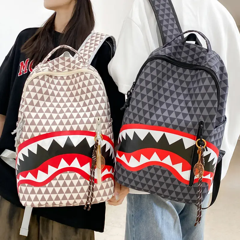 Sprayground Shark Backpack, Large Capacity Streetwear Laptop Backpack for Men and Women, Casual School Bookbag, Travel Daypack for College, Work & Everyday Use