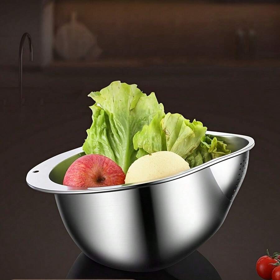 Commercial Grade Stainless Steel Strainer Basket - Large 5.5 Quart Heavy Duty Food Strainer Basket, Rustproof And Dishwasher, BPA, Suitable Pasta, Vegetables, Fruits