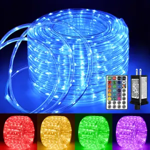 Ollny Rope Lights Outdoor Color Changing, Waterproof Plug in Outdoor String Lights with Remote, Colors Twinkle Rope Lights for Outside Indoor Party Easter Holiday Halloween Christmas Tree Decorations