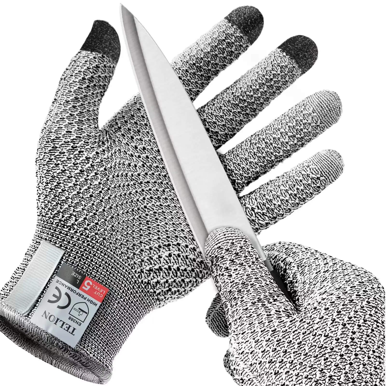 Level 5 Cut-Resistant Touchscreen Gloves with Pineapple Pattern Kitchen Food-Grade Slaughtering and Fish-Killing Protection