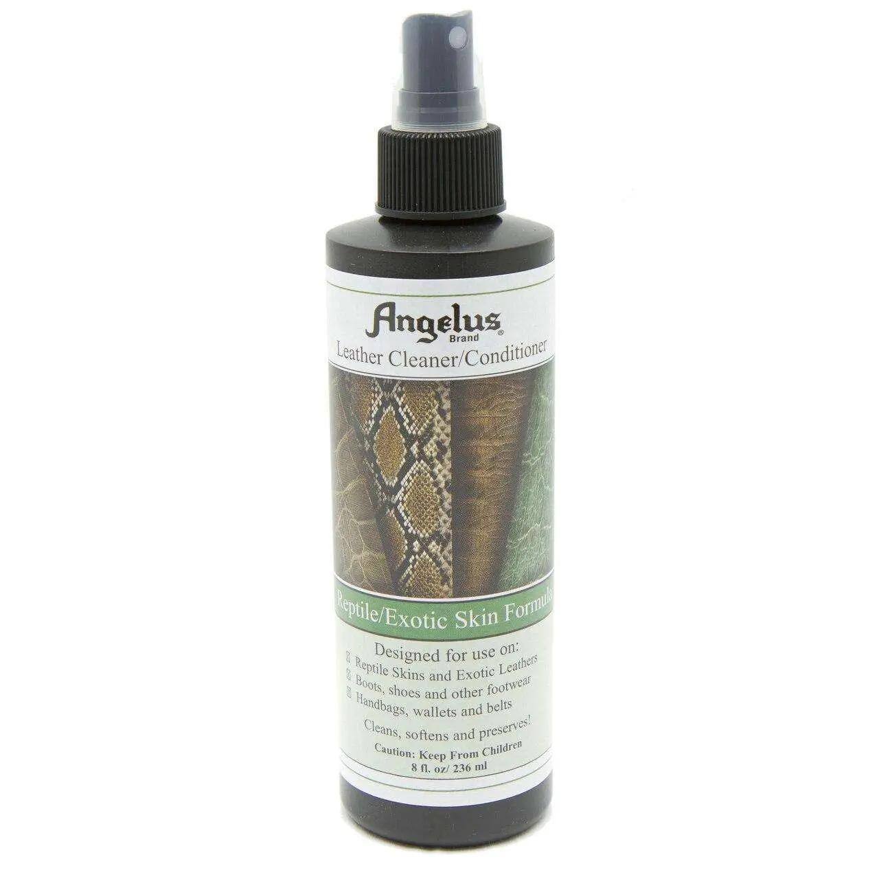 Angelus Reptile & Exotic Leather Cleaner & Conditioner, 8 oz Foaming Formula - Gentle for Wallets & Footwear, Cleans, Softens, Protects, Leather Conditioner