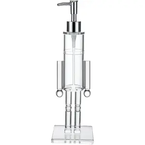 Nutcracker Soap Dispenser, Acrylic Soap Dispensers, Clear Nutcracker Soap Dispenser for Christmas, Refillable Container Pump for Bathroom Kitchen Home