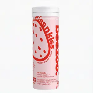 (GIFT) Beezoo Strawberry Probiotic Fizz Tabs Kiss-Ready Fresh Breath 15B CFU Tab 21 Tabs Oral Probiotic Supplement