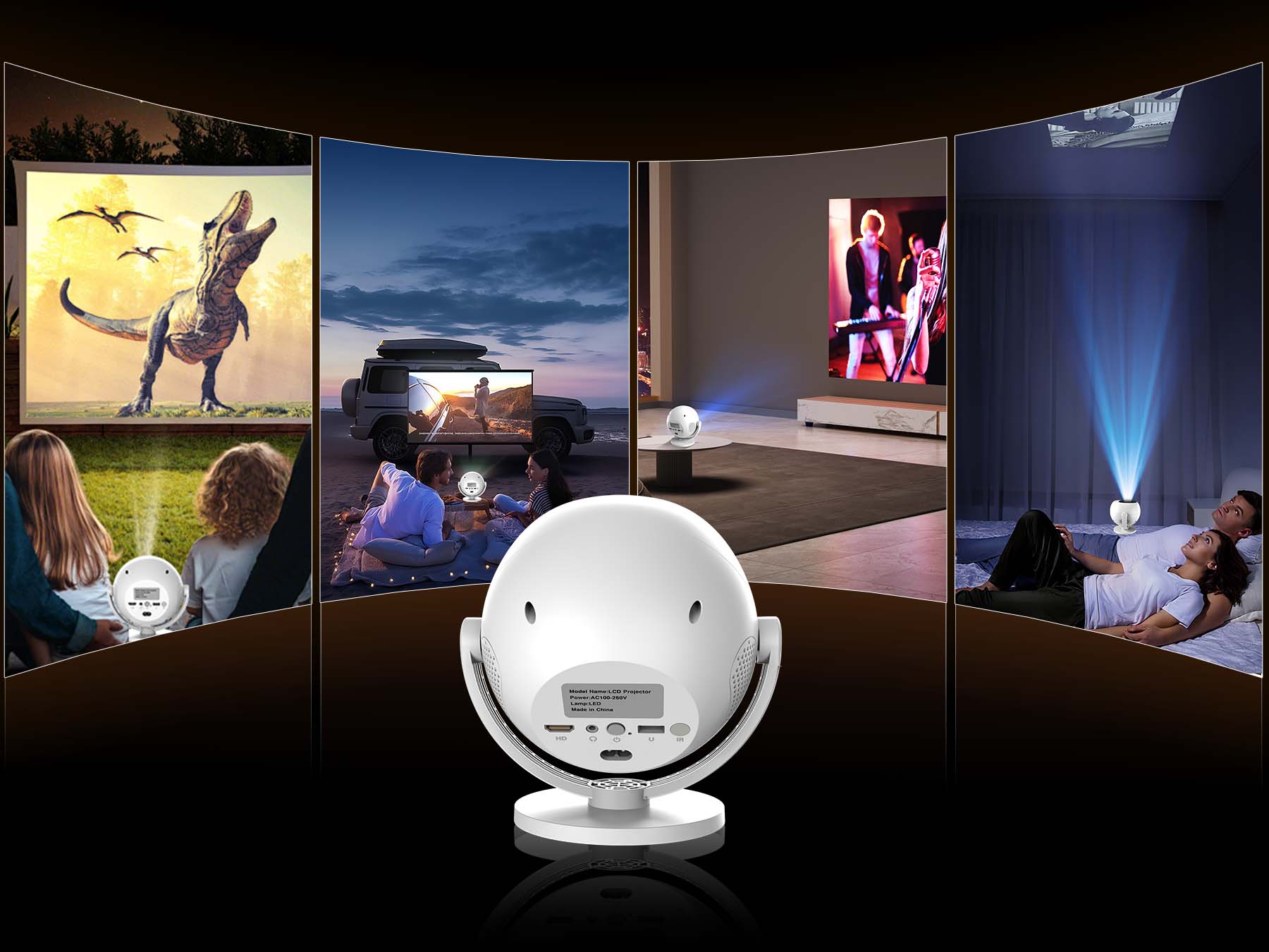 XBJ Mini smart portable projector with 360° rotatable, wifi and bluetooth android 11 WiFi movie outdoor 4k with built-in app and remote control ceiling Christmas Present XBJ Mini smart portable projector with 360° rotatable, wifi and bluetooth android 11 WiFi movie outdoor 4k with built-in app and remote control ceiling Christmas Present