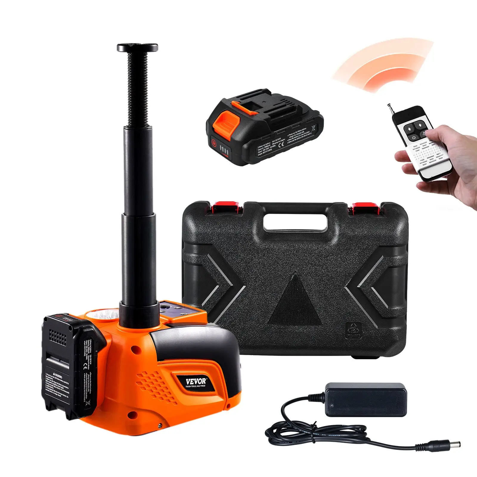 【Summerfinds】VEVOR Electric Hydraulic Car Jack 5 Tons /11000 lbs with Remote Control & Battery ChargingPortable Jack kit for SedanSUVTruck