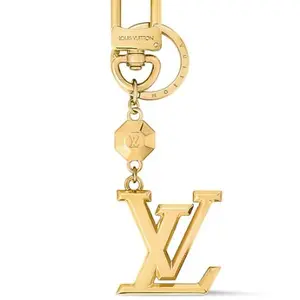 Pre-owned Louis Vuitton Gold Small Leather Goods LV Facettes Bag Charm/Key Holder