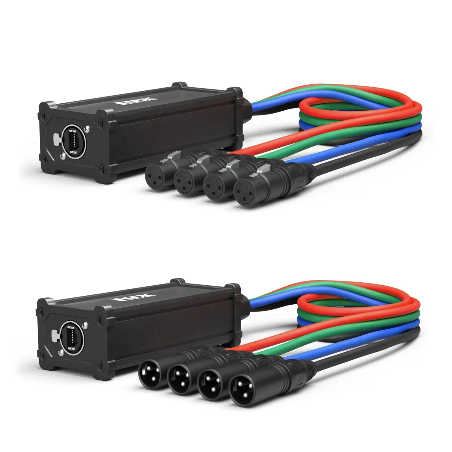LyxPro 4 Channel XLR Audio Snake Cable, XLR to RJ45 Ethercon Breakout for Stage & Studio