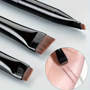 Blade Oblique Brush Outlines Eyeliner Brush Head Makeup Brow Brush Portable Flat Fine Eye Liner Brow Contour Makeup Brushes Cosmetic Beauty Makeup Tool 3Pcs/set Beauty Travel Brush