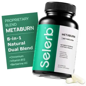 Selerb Metaburn Healthcare Supplement - 60 High-Potency Capsules for Daily Nutrient Support, Lean Muscle Boost - With Chromium, Vitamin B12, Berberine HCI, Gut Probiotics, Digestive Wellness & Detox