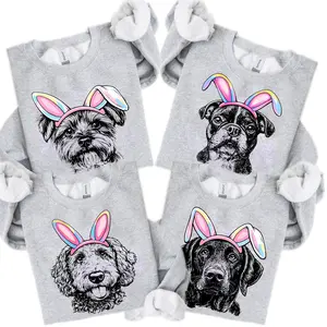 Puppy Love Dog Sweatshirt featuring 50 adorable dog breeds in heart-shaped glasses, printed on a cozy Gildan unisex crew pullover for pet lovers everywhere.