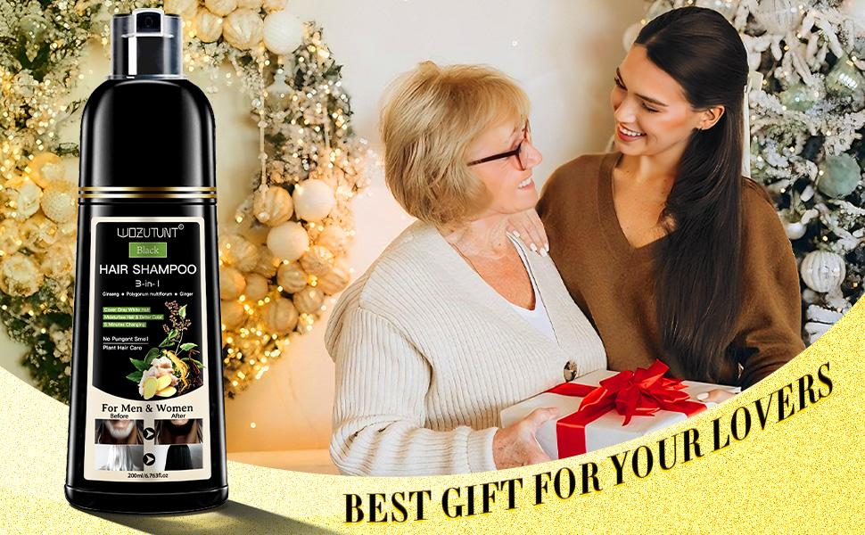 【Spring Glow-Up】200ml 3-in-1 Black Gentle Hair Dye Shampoo Covers Gray Hair Natural Plant Hair Dye Shampoo Convenience Silky Smooth Polygala Multiflora Radiant