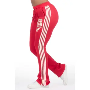 Briana Red Stacked Track Pant