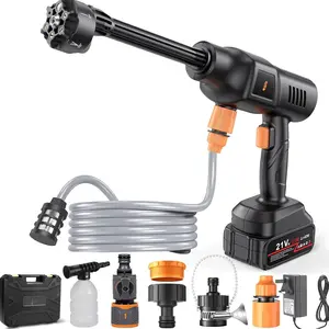 Cordless  Washer 1250PSI Cordless  Washer with 6-in-1 Nozzle, 17FT High-Elastic Hose, Portable Handheld  Washer Cleaner
