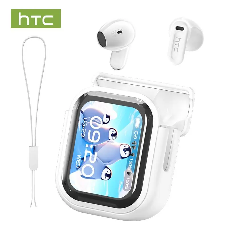 HTC NE20 OWS - Wireless Bluetooth Earphones, LED Display, Bluetooth 5.4, Charging Case, IPX4 Waterproof, Built-in Microphone. Three-month warranty! Suitable for office, sports, study and voice calls.