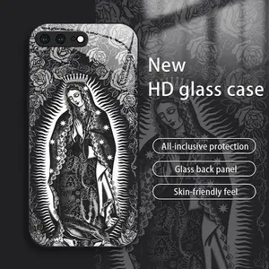 Suitable for [iPhone 8 Plus] New high-end simple environmentally friendly glass mobile phone case New business simple explosion-proof glass mobile phone case Affordable environmentally friendly anti-fall and anti-fingerprint 995