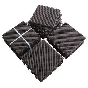 12x12 Inch Interlocking Deck Tiles Dark Brown Composite Plastic Outdoor Flooring All Weather Patio Balcony Porch Backyard Square Striped Decking Tiles Pack of 36 Easy Install Snap Together Patio Floor Tiles for Outdoor Use, Home Furniture and