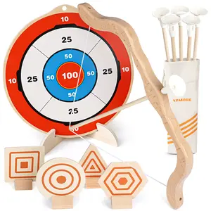 DREAMON Kids Bow and Arrow Toy Set - Wooden Archery Set for Children 6-12 with 6 Arrows, 4 Targets, 1 Cotton Quiver, Indoor & Outdoor Play, Educational Gift for Boys & Girls