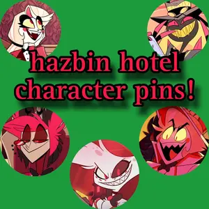 Hazbin Hotel Character Pins Custom Text Buttons