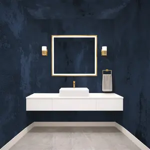 Navy Blue Plaster Textured Luxury Wallpaper Mural