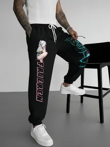Men's Frieren Print Joggers with Deep Pockets, Women's Stylish Skinny Jogger Pants, High Quality Sweatpants for Fitness & Casual Wear