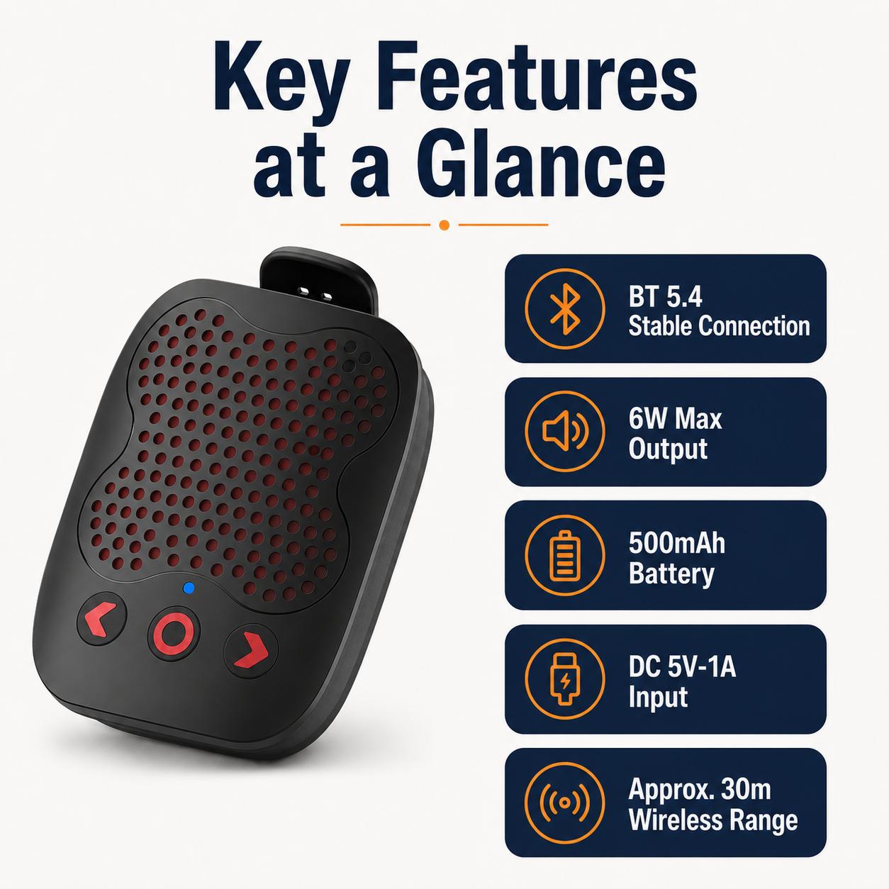 Compact Multifunctional Wireless Bluetooth 5.4 Speaker with Magnetic Clip, TWS Pairing, Built-in Li-ion Battery, Stereo Audio Device for Work & Outdoor Use, Multifunctional Wireless Speaker