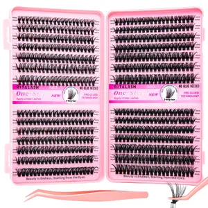 RITALASH 560PCS Self Adhesive Eyelashes 30D/40D/50D/60D Natural Lash Clusters Kit Volume DIY Self Adhesive Lash Clusters Pre Glued Eyelashes Clusters Reusable No Glue Needed No Remover No residue