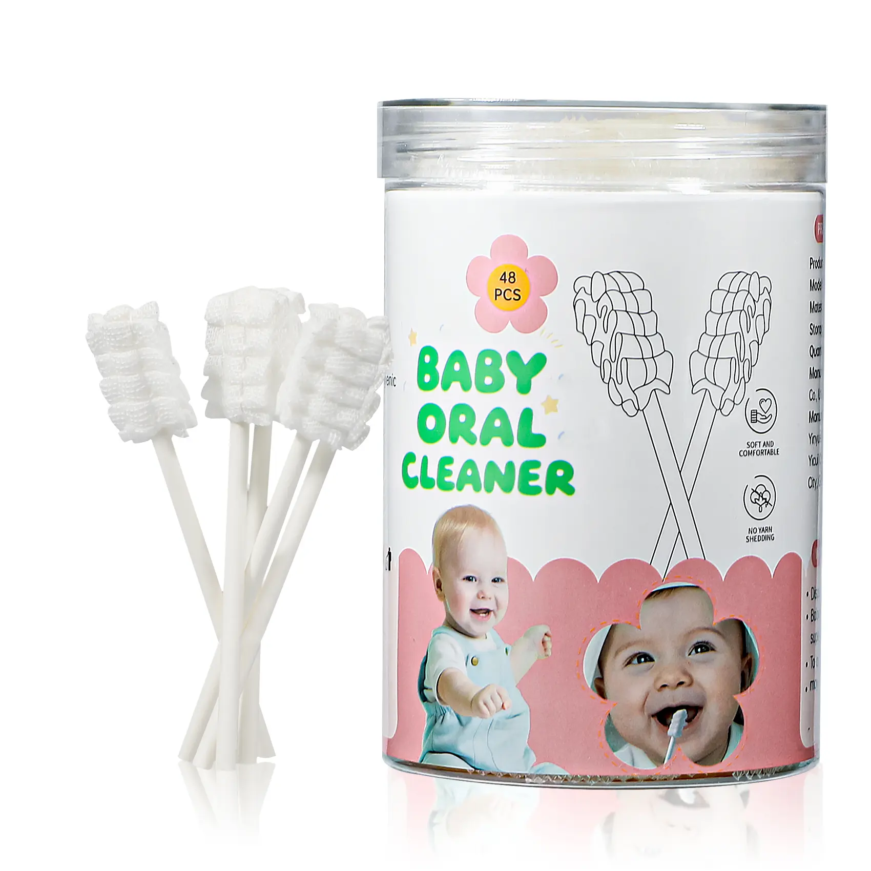 Disposable Gauze Oral Care Tools, 48PCS Baby Tongue & Gum Cleaner Sticks for Newborn and Infant Mouth Hygiene, Newborn Baby Stuff, Discreet, Convenient