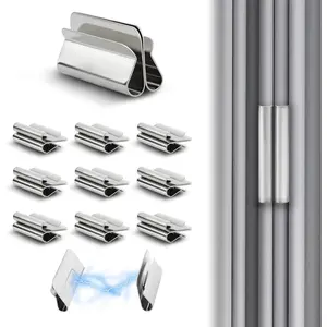 GJAHSH 10 Pairs Magnetic Curtain Clips, Strong Double-Sided Curtain Magnets Closure for Light Leakage, No-Pin Clip-On Curtain Weights for Bedroom, Office, and Shower Liners (20 Pcs, Silver/Neutral) fathersdaygift