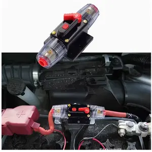 Circuit Breaker Switch 30A/40A/50A/60A/80A/100A/150A Waterproof Fuse Inline Holder 3-15 AWG Resettable Fuse Manual Reset 12V-48V DC for Car Audio Sound Amplifier System RV Home Marine Boat Truck
