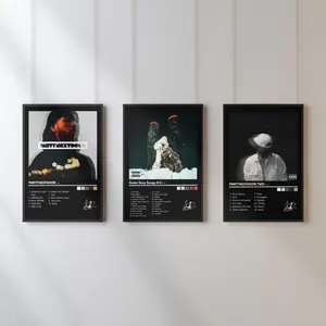 PARTYNEXTDOOR Album Poster, 3 HIGH RESOLUTION Design- Wall Art, Hip-hop Poster