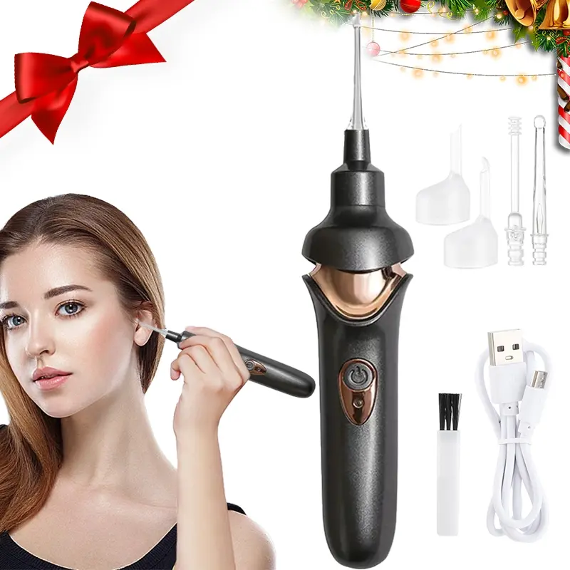 Electric Earwax Removal Tool, Pain-free Vacuum Cleaner, Rechargeable Ear Cleaner Camera Home Use, Glowing Design, Earwax Remover Tool, Earwax Cleaning Kit, Ear Cleaning Tools, Ear Wax Removal Kit Suitable for Multiple Users
