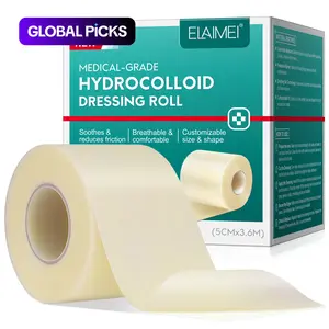 Elaimei Hydrocolloid Roll for Wound Care - Cut-to-Size, Scar Treatment Tissue Tape Face, Extra Large Hydrocolloid Patch Bandages with Self-Adhesive, Ultra Absorbent, Flexible & Waterproof, First Aid Kit Essential
