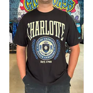Glory Days Apparel -  Charlotte Universi-TEE Black T-Shirt