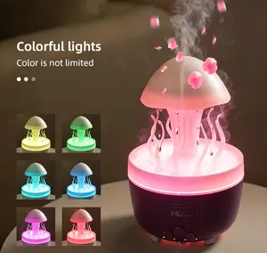 Upgrade Jellyfish Raindrop Aroma Diffuser Humidifier, 3-in-1 Cool Mist Humidifier with LED Mood Light, Ultra Quiet Essential Oil Diffuser for Bedroom, Home, Office, Desk Decor