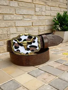 Boho Style Western Cowboy Cowgirl Belt with, Vintage Ethnic Pattern Belt for Women & Men, Fashion Belt for Party, Daily Clothing Decor, Trendy All-match & Exquisite Belt for Birthday Gift