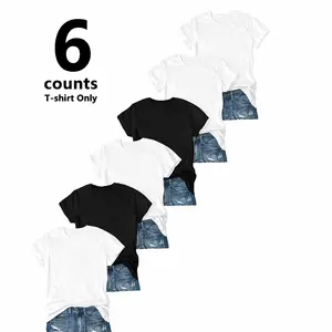 Women's Short Sleeve T-Shirts Multipack, Solid Color Round Neck Casual Tee Tops Women Underwear（T-shirt only） tee top s multi wear st sir flash sale clothing for women basic