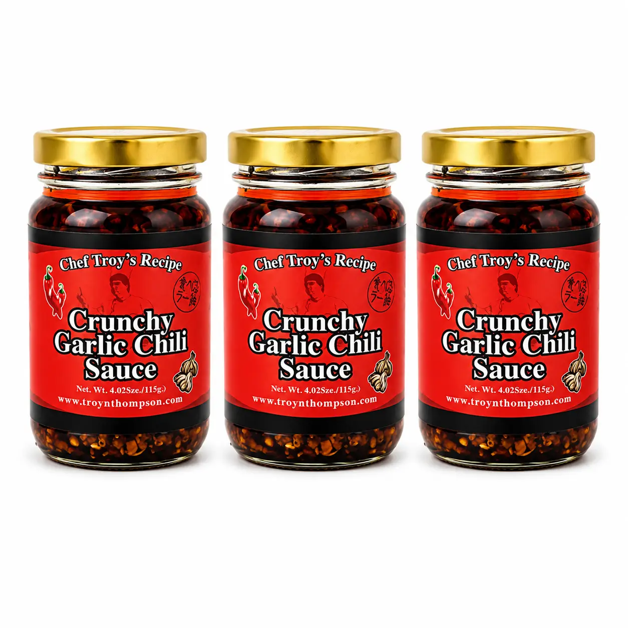 MISHIMA Crunchy Garlic Chili Sauce Japanese Style Taberu Rayu 4 oz (Pack of 3)
