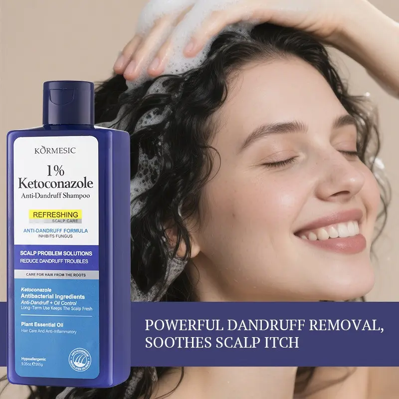KORMESIC 1% Anti-Dandruff Scalp Care Shampoo, With Tea Tree Oil, Oil Control Antidandruff, Soothe Itchy Scalp, Hypoallergenic, Gentle Cleansing, Rich Foam, Reduces Scalp Oil, Dandruff & Rough Hair, Restores Scalp Health