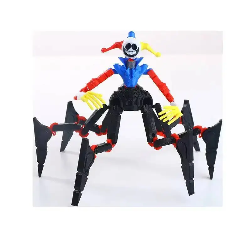 Multicolored Clown Spider Collectible Action Figure - Articulated Freaky Monster Art Toy, Big Smile Design, Ideal for Kids & Art Toy Collecting