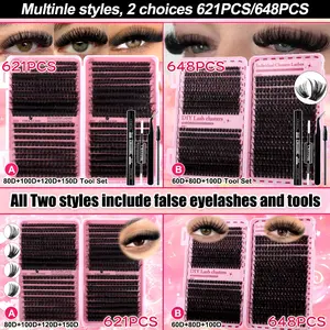 Large-capacity Slender Soft False Eyelashes, Cosmetic False Lashes, Multi-functional Eyelash Book 60D-150D, Natural Thick Eyelash Clusters, 8mm-16mm, DD Curled Lashes, Daily Makeup, Diy Eyelash Extensions, Beginner-Friendly, Reusable