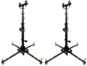 Two Triton 18Ft Heavy Duty Tower Lifter Crank Lighting DJ Concert Stand W/Outriggers