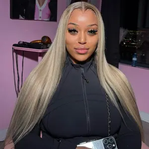 Grey Ash Blonde Highlight Wig Human Hair 13X4 HD Balayage Glueless Wigs Human Hair for Women Ash Brown with Platinum Blonde Highlight Lace Front Wig Human Hair Pre Plucked Straight 180% Density