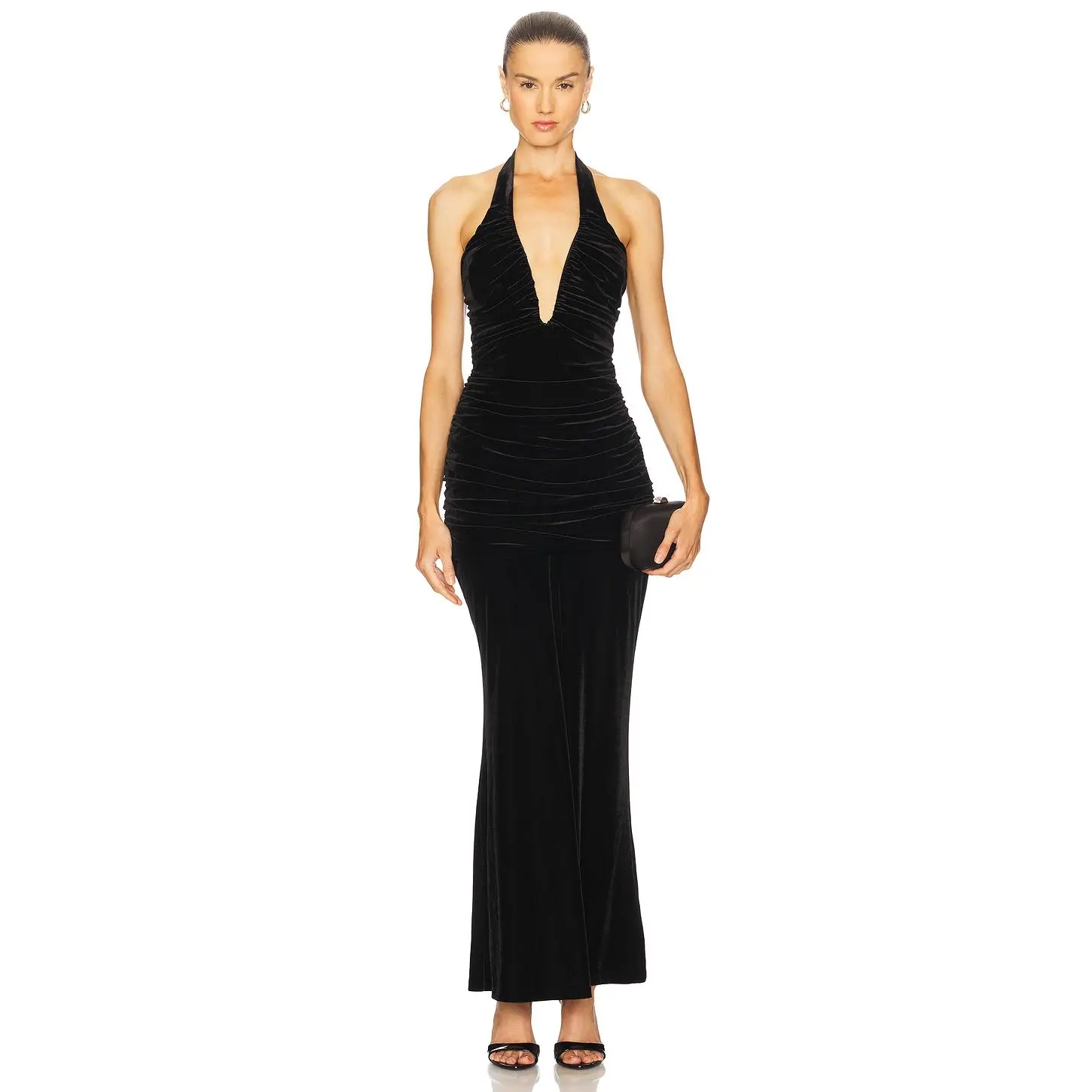 Bardot Elvira Halter Maxi Dress in Black