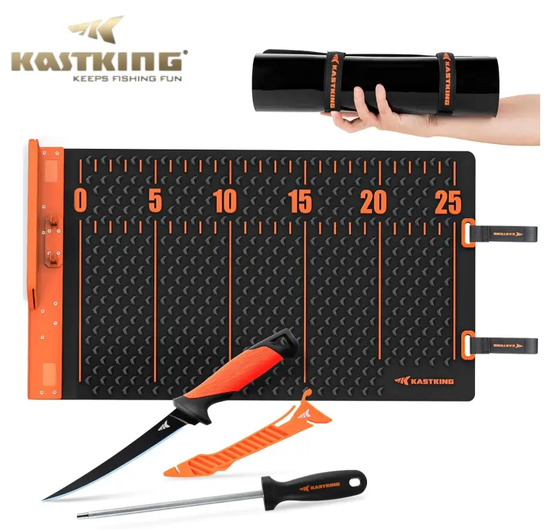 KastKing EZ Fillet Mat & Knife Set – Anti-Slip, Extra-Large Fish Cutting Board with Built-in Ruler, Sharp Knife Included, Easy Clean & Portable, Essential for Fishing Enthusiasts SummerVibes,Summer Survivals ,dealsforyoudays