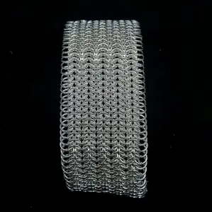 Handmade 925 Sterling Silver Chainmaille European 4-in-1 Cuff Bracelet