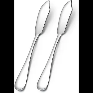 Set of 2 Stainless Steel Butter Knives, Cheese Knives, Butter Spreader for Kitchen Restaurant Party.