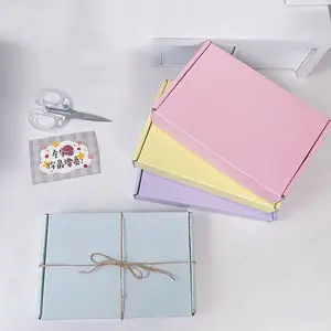 5 Pcs Macaron Simple Packing Courier Box Recyclable Logistics Shipping Gift Wrapping Corrugated Boxes For Small Businesses